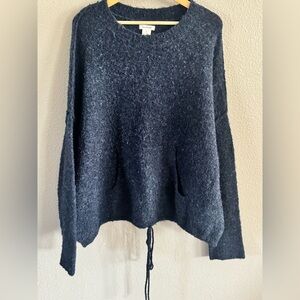 Max Studio Navy Cowl Neck Sweater